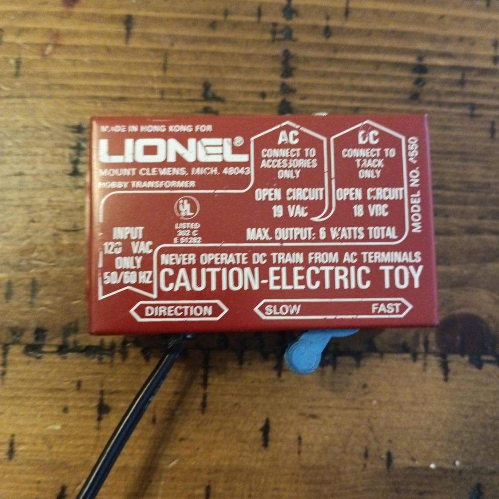 Lionel 4550 Hobby Train Transformer Red AC DC 6W Untested C4